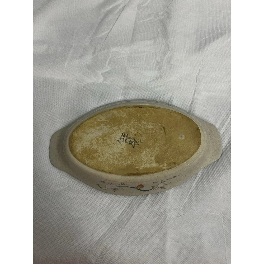 Vtg International Marmalade Goose Oval Handled Gratin Dish Vegetable Cottagecore